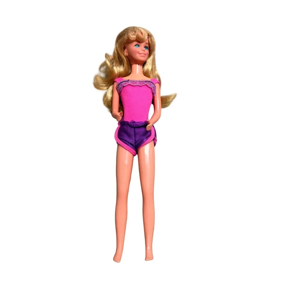 Vintage 1978 Mattel Barbie Doll Philippines Pink Bodysuit Purple Shorts Blonde